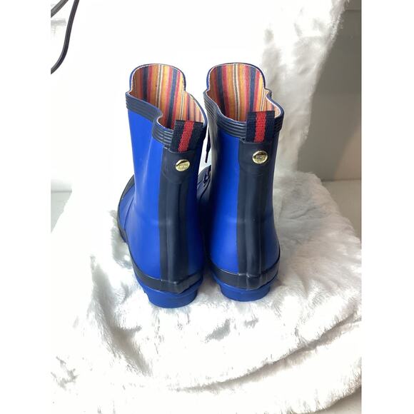 Tommy Hilfiger Renegade Rubber Rain Boots Size 8 Bright Blue - Picture 2 of 9